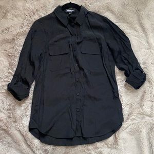 Express Roll Sleeve Satin Blouse